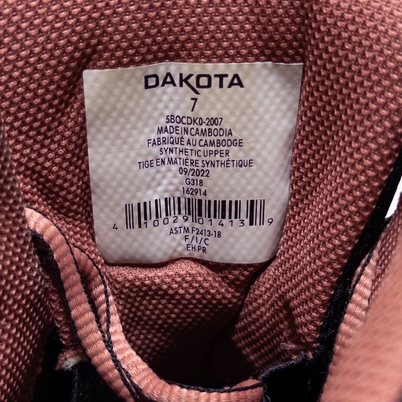 Dakota Work Pro Series Steel Toe Hiking Work Boots Women 7 Black Pink - Picture 17 of 17